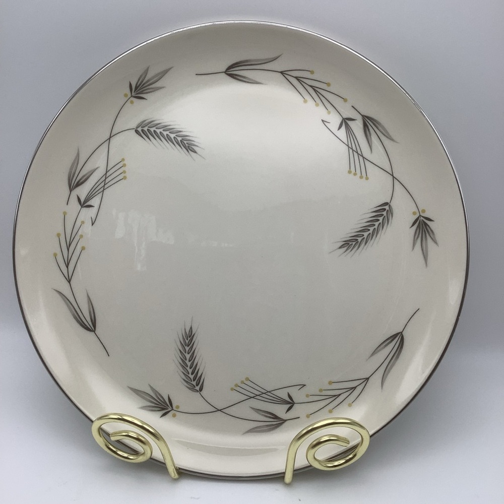 Vintage Taylor Smith & Taylor Co. Taylorton Silver Wheat Dinner Plate